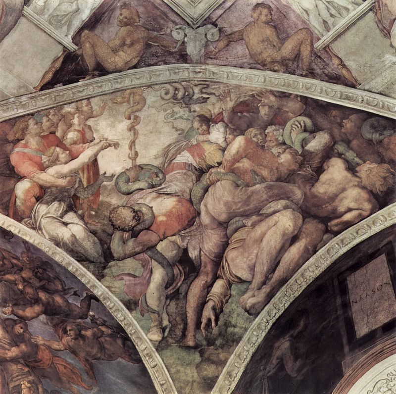 La bóveda de la Capilla Sixtina: la gran obra del Renacimiento 43. La serpiente de bronce - La bóveda de la Capilla Sixtina: la gran obra del Renacimiento
